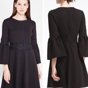 Banana Republic Black Lace Detail A-line Dress